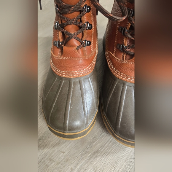 Mens LL Bean Brown Duck/Snow Boots Size 12 - Picture 2 of 13